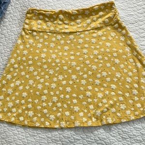 Toad & Co Chaka skirt, yellow and white floral organic cotton skirt, large